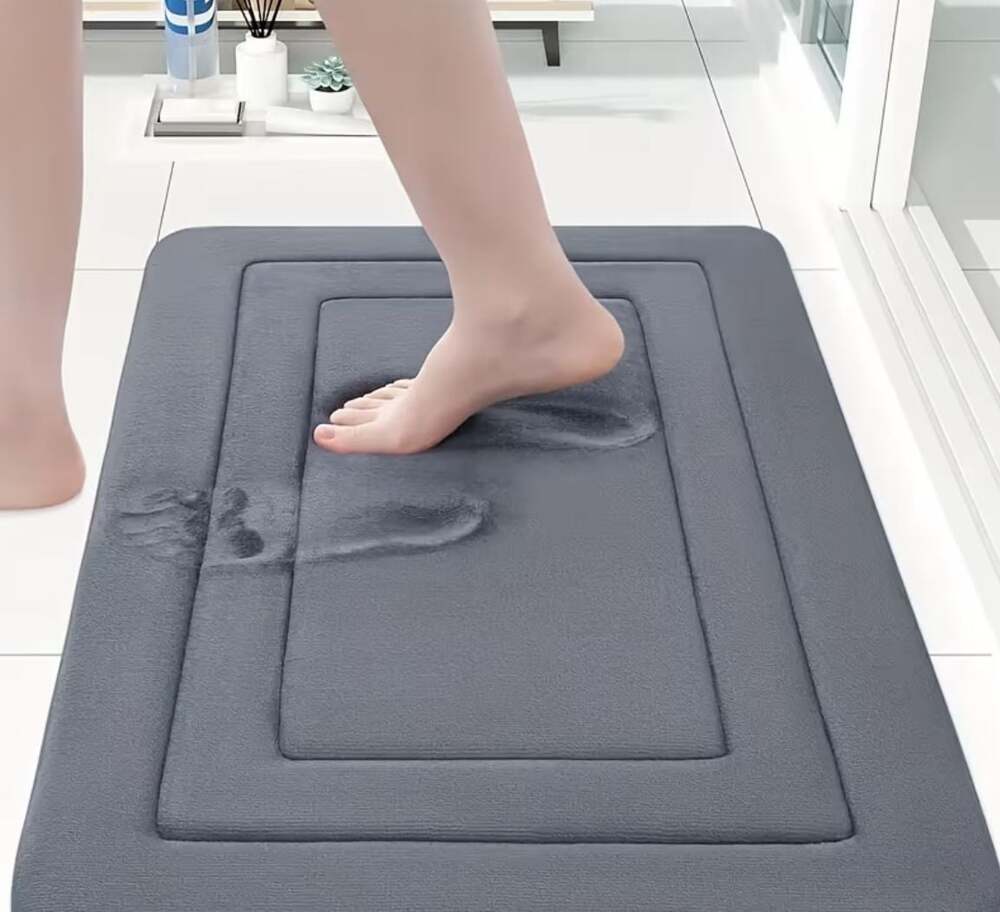 Memory Foam Bath Mat Deep Gray 40x60cm - Picture 2 of 2